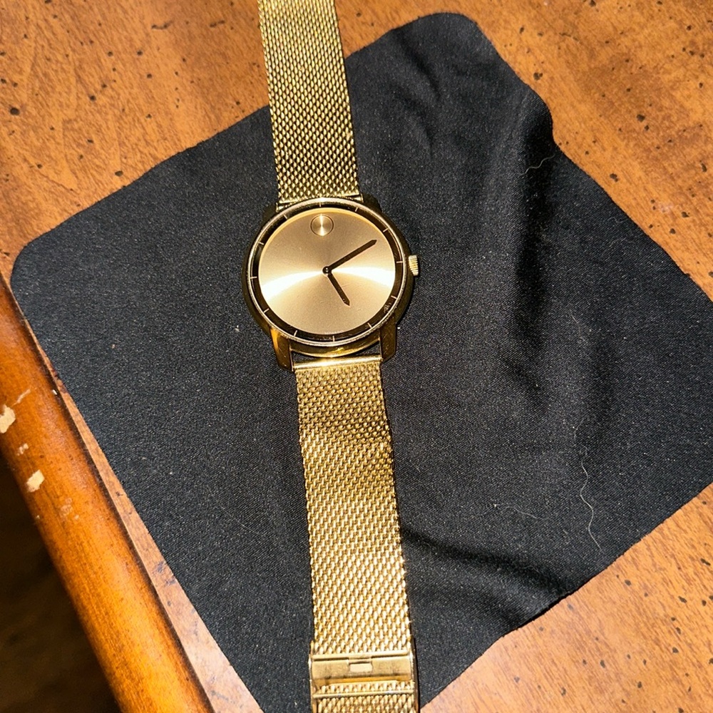 24k gold men movado watch